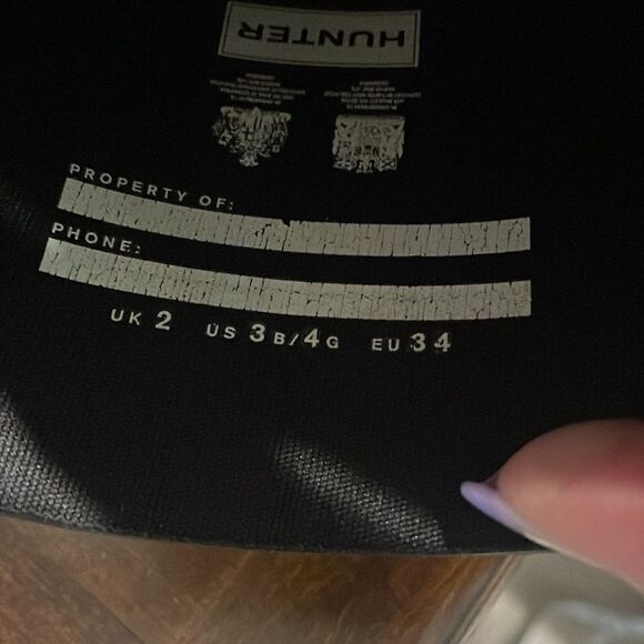 HUNTER Kids Boots 12” Original Gloss Black Size US 3 B / 4 G - Picture 11 of 12